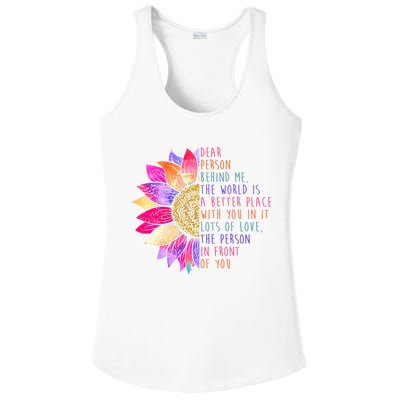 Dear Person Behind Me The World Is A Better Place With You In It Ladies PosiCharge Competitor Racerback Tank