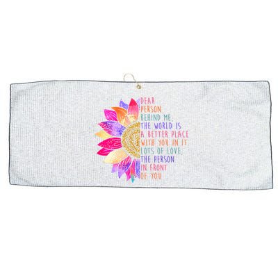 Dear Person Behind Me The World Is A Better Place With You In It Large Microfiber Waffle Golf Towel