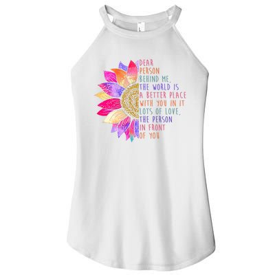 Dear Person Behind Me The World Is A Better Place With You In It Women's Perfect Tri Rocker Tank