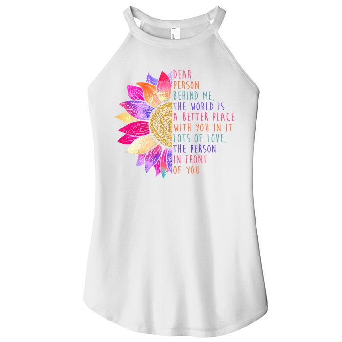Dear Person Behind Me The World Is A Better Place With You In It Women's Perfect Tri Rocker Tank