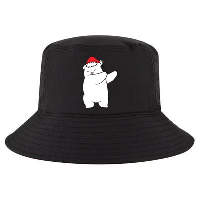 Dabbing Polar Bear Santa Hat Christmas Hat Polar Bear Funny Gift Cool Comfort Performance Bucket Hat