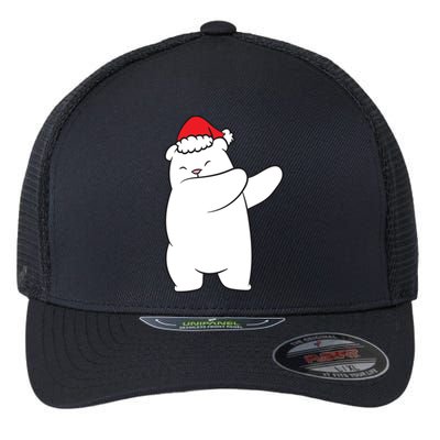 Dabbing Polar Bear Santa Hat Christmas Hat Polar Bear Funny Gift Flexfit Unipanel Trucker Cap