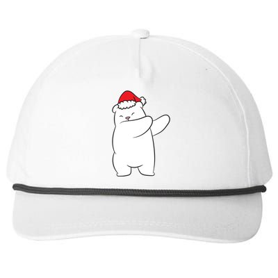 Dabbing Polar Bear Santa Hat Christmas Hat Polar Bear Funny Gift Snapback Five-Panel Rope Hat