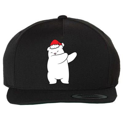 Dabbing Polar Bear Santa Hat Christmas Hat Polar Bear Funny Gift Wool Snapback Cap