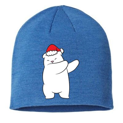 Dabbing Polar Bear Santa Hat Christmas Hat Polar Bear Funny Gift Sustainable Beanie