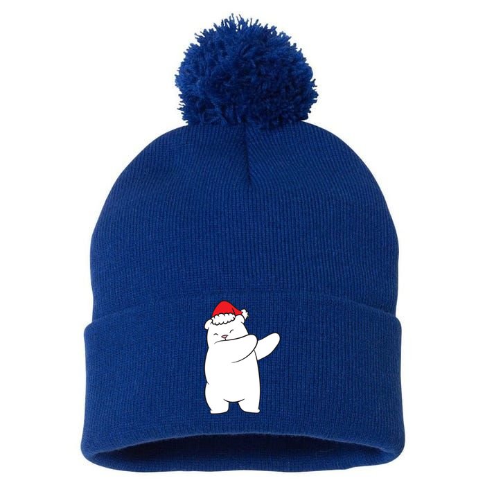 Dabbing Polar Bear Santa Hat Christmas Hat Polar Bear Funny Gift Pom Pom 12in Knit Beanie