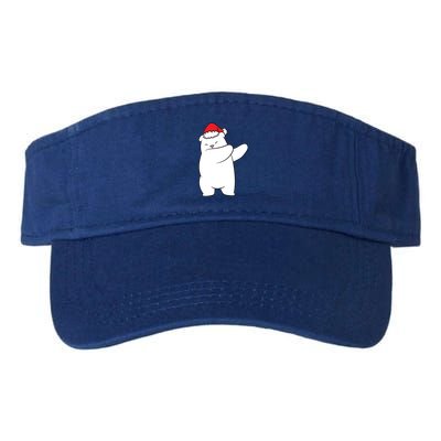 Dabbing Polar Bear Santa Hat Christmas Hat Polar Bear Funny Gift Valucap Bio-Washed Visor