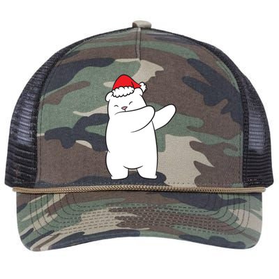 Dabbing Polar Bear Santa Hat Christmas Hat Polar Bear Funny Gift Retro Rope Trucker Hat Cap