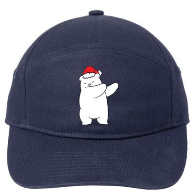 Dabbing Polar Bear Santa Hat Christmas Hat Polar Bear Funny Gift 7-Panel Snapback Hat