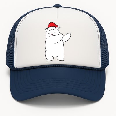 Dabbing Polar Bear Santa Hat Christmas Hat Polar Bear Funny Gift Trucker Hat