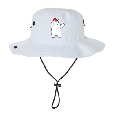 Dabbing Polar Bear Santa Hat Christmas Hat Polar Bear Funny Gift Legacy Cool Fit Booney Bucket Hat