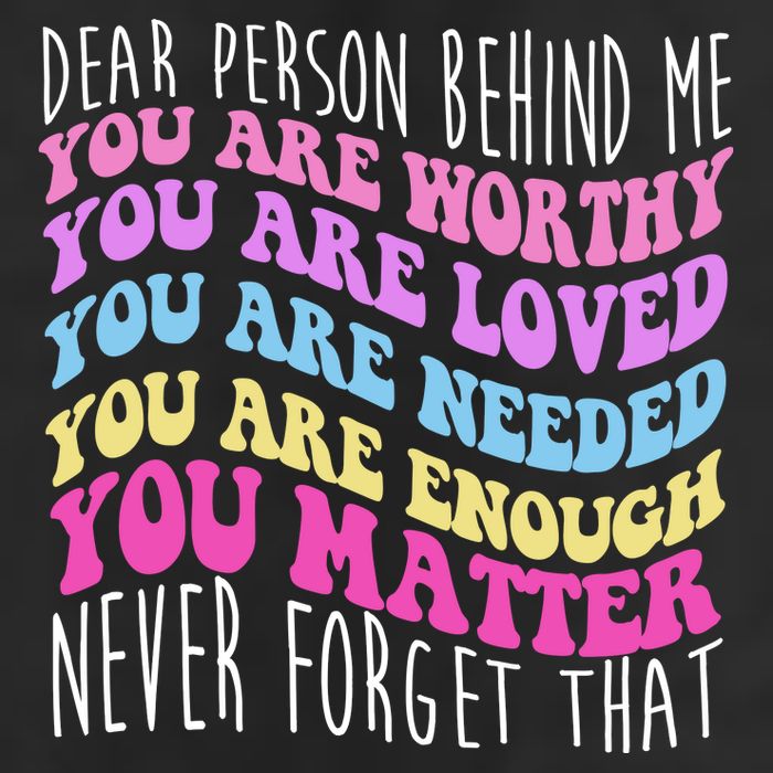 Dear Person Behind Me You Are Worthy Never Forget That Quote Crop Fleece Hoodie