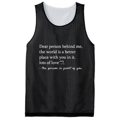 Dear Person Behind Me On Back To The Person Behind Me Mesh Reversible Basketball Jersey Tank