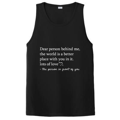 Dear Person Behind Me On Back To The Person Behind Me PosiCharge Competitor Tank