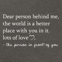 Dear Person Behind Me On Back To The Person Behind Me Cotton Canvas Backpack
