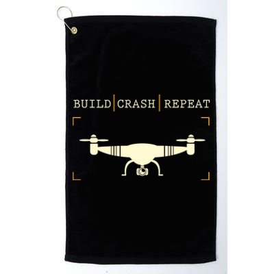 Drone Pilot Build Crash Repeat Drone Racing Gift Cute Gift Platinum Collection Golf Towel