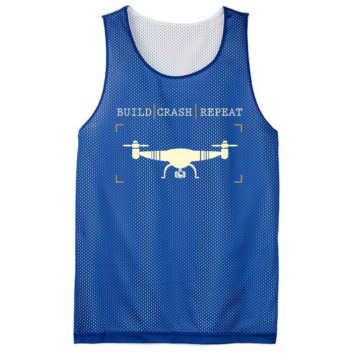 Drone Pilot Build Crash Repeat Drone Racing Gift Cute Gift Mesh Reversible Basketball Jersey Tank