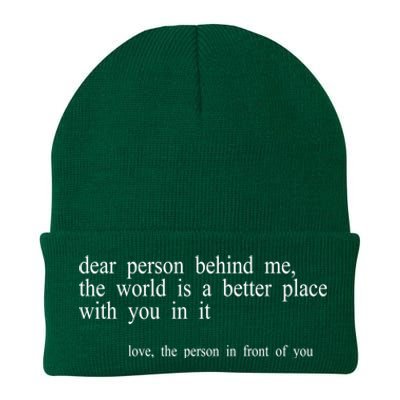 Dear Person Behind Me The World Is A Better Place With You Knit Cap Winter Beanie