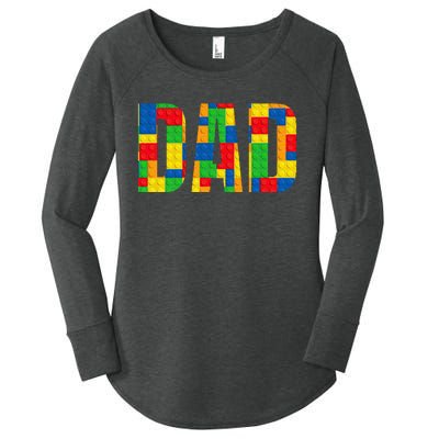 Dad Parent Brick Master Builder Building Blocks Set Family Women's Perfect Tri Tunic Long Sleeve Shirt