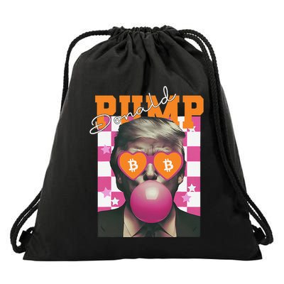 Donald Pump Bitcoin Funny Trump Pin.K Gum 2024 Crypto Drawstring Bag