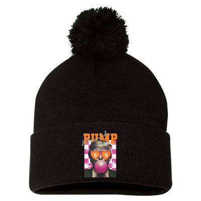 Donald Pump Bitcoin Funny Trump Pin.K Gum 2024 Crypto Pom Pom 12in Knit Beanie