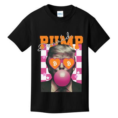 Donald Pump Bitcoin Funny Trump Pin.K Gum 2024 Crypto Kids T-Shirt