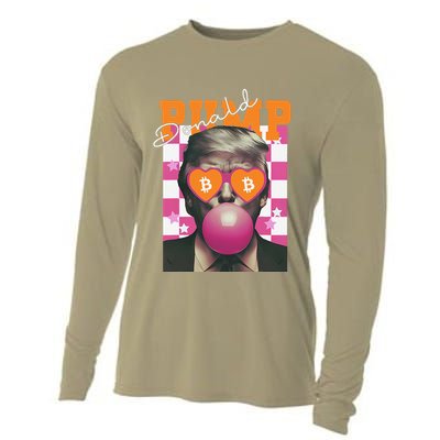 Donald Pump Bitcoin Funny Trump Pin.K Gum 2024 Crypto Cooling Performance Long Sleeve Crew