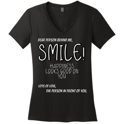 Dear Person Behind Me Hoodie Quote Hoodies Women's V-Neck T-Shirt