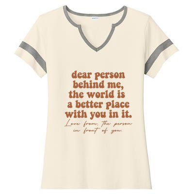 Dear Person Behind Me Mental Health Ladies Halftime Notch Neck Tee