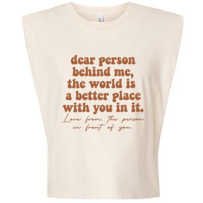 Dear Person Behind Me Mental Health Garment-Dyed Women's Muscle Tee