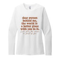 Dear Person Behind Me Mental Health Womens CVC Long Sleeve Shirt