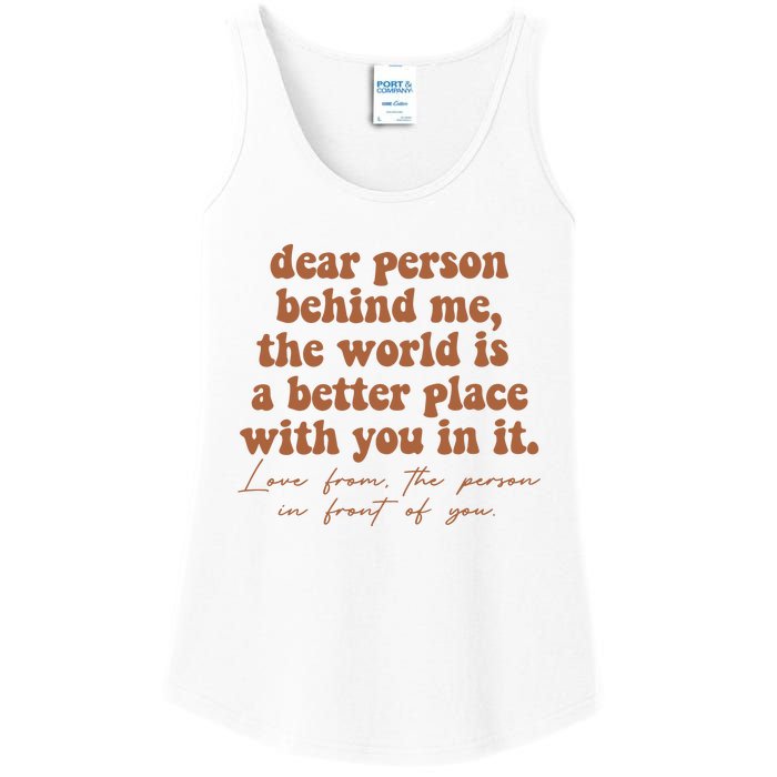 Dear Person Behind Me Mental Health Ladies Essential Tank