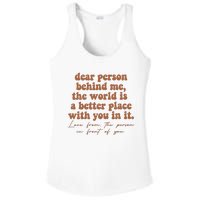 Dear Person Behind Me Mental Health Ladies PosiCharge Competitor Racerback Tank