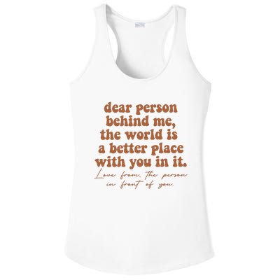 Dear Person Behind Me Mental Health Ladies PosiCharge Competitor Racerback Tank