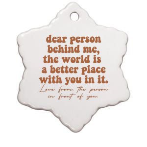 Dear Person Behind Me Mental Health Ceramic Star Ornament