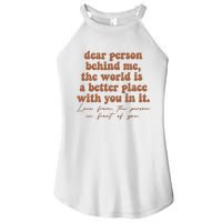 Dear Person Behind Me Mental Health Women's Perfect Tri Rocker Tank