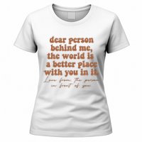 Dear Person Behind Me Mental Health Women's T-Shirt