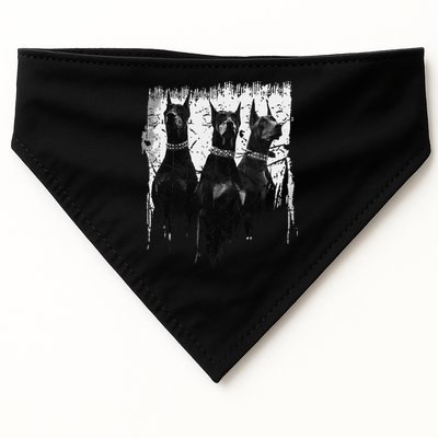 Doberman Pinscher Black and White Dog Lovers USA-Made Doggie Bandana