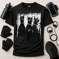 Doberman Pinscher Black and White Dog Lovers Cooling Performance Crew T-Shirt