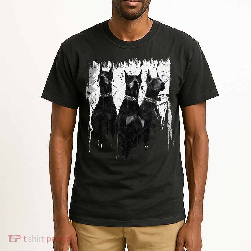 Doberman Pinscher Black and White Dog Lovers Tall T-Shirt