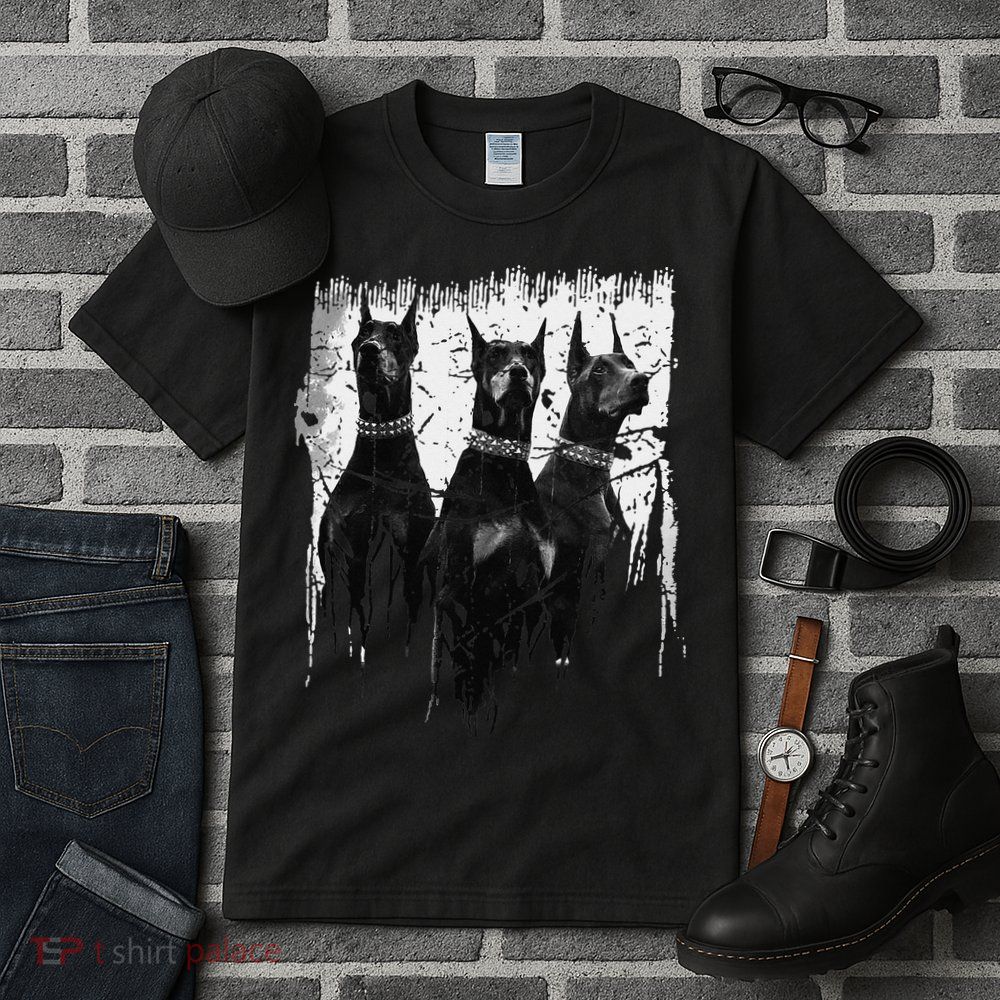 Doberman Pinscher Black and White Dog Lovers Tall T-Shirt