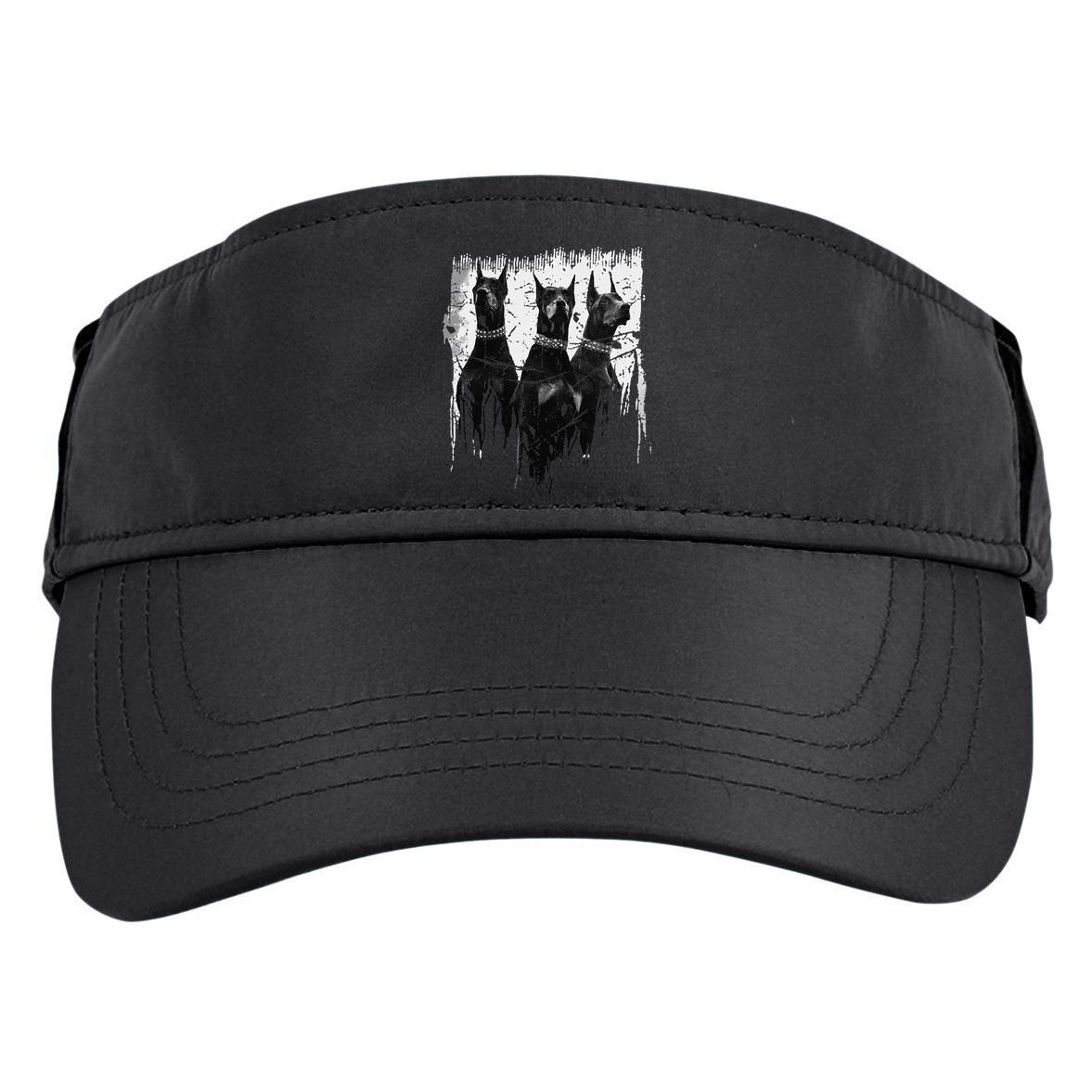 Doberman Pinscher Black and White Dog Lovers Adult Drive Performance Visor