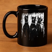 Doberman Pinscher Black and White Dog Lovers 11oz C Handle Ceramic Mug