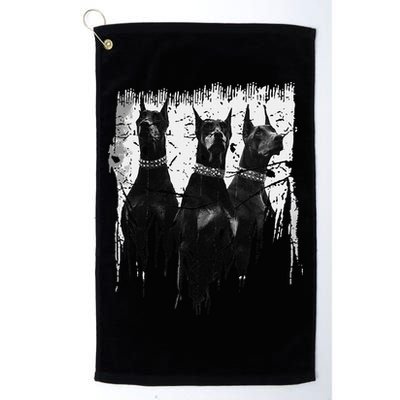 Doberman Pinscher Black and White Dog Lovers Golf Towel