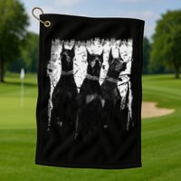 Doberman Pinscher Black and White Dog Lovers Golf Towel