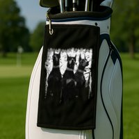 Doberman Pinscher Black and White Dog Lovers Golf Towel