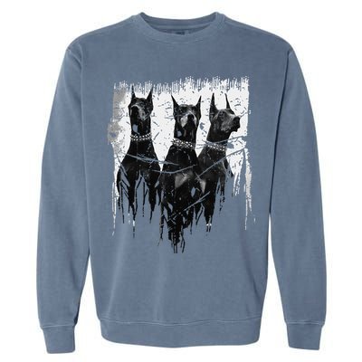Doberman Pinscher Black and White Dog Lovers Garment-Dyed Sweatshirt
