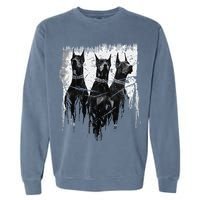 Doberman Pinscher Black and White Dog Lovers Garment-Dyed Sweatshirt