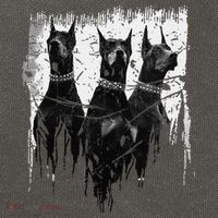 Doberman Pinscher Black and White Dog Lovers Cotton Canvas Backpack