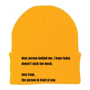 Dear Person Behind Me Gift Cute Gift Knit Cap Winter Beanie